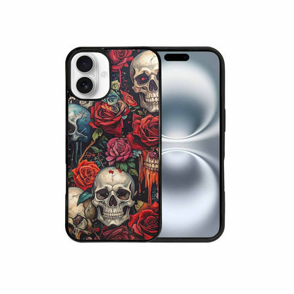 iPhone 16 Plus Case — Skulls And Rosesmelting Skulls A, Custom Print Case Cover