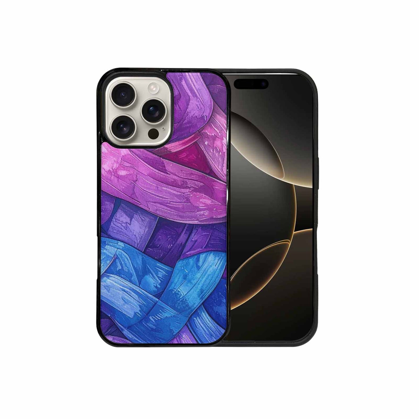 iPhone 16 Pro Max Case — Bisexual Flag Color Theme Small Rainbow, Custom Printed Phone Case