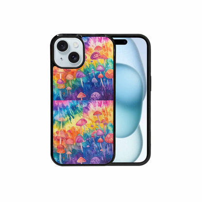 iPhone 15 Case — Mushrooms Tie Dyemushrooms Pat, Original Design Phone Case