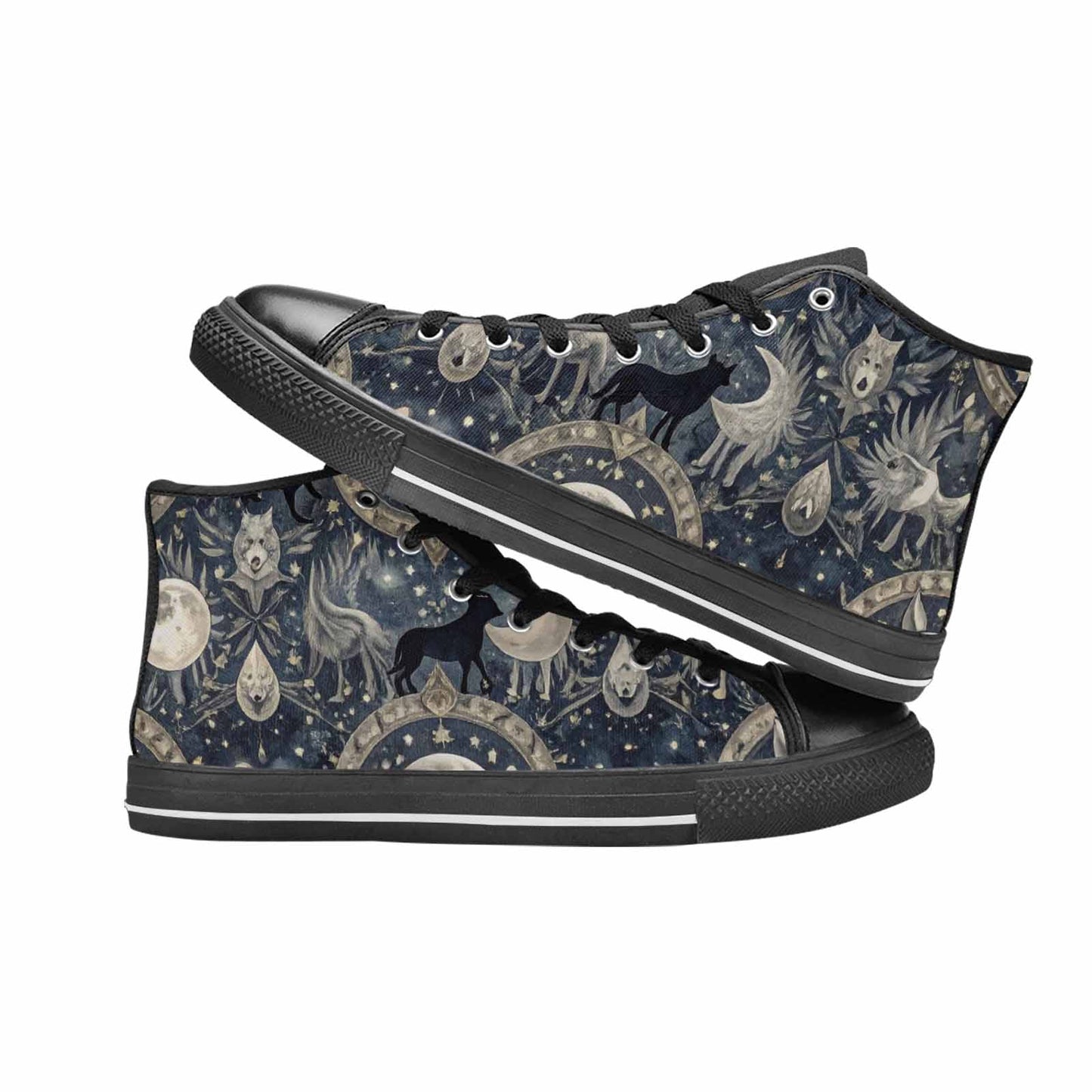 MEN'S Wolves Everywhere Collage High Top Canvas Y2K Sneakers