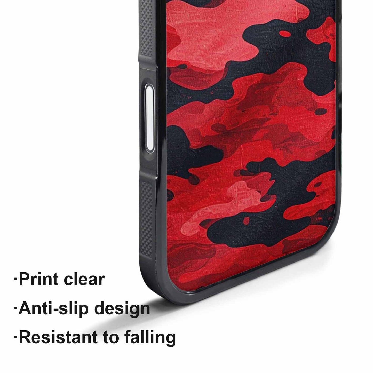 iPhone 17 Pro Case — Tactical Camo Red Black Custom Camo, Personalized Phone Case
