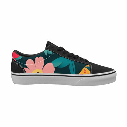 MEN'S Floral Snake Print Canvas Lace-Up Vibrant Chaos Sneakers