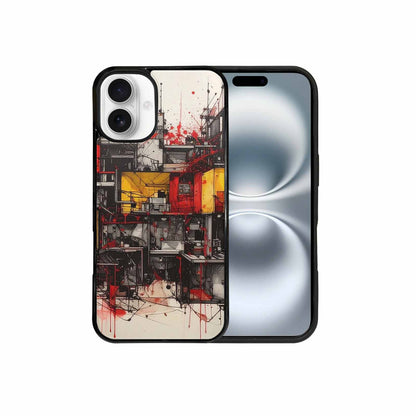 iPhone 16 Plus Case — Liminal Space Fragment Black Red Ink, Customized Protective Case