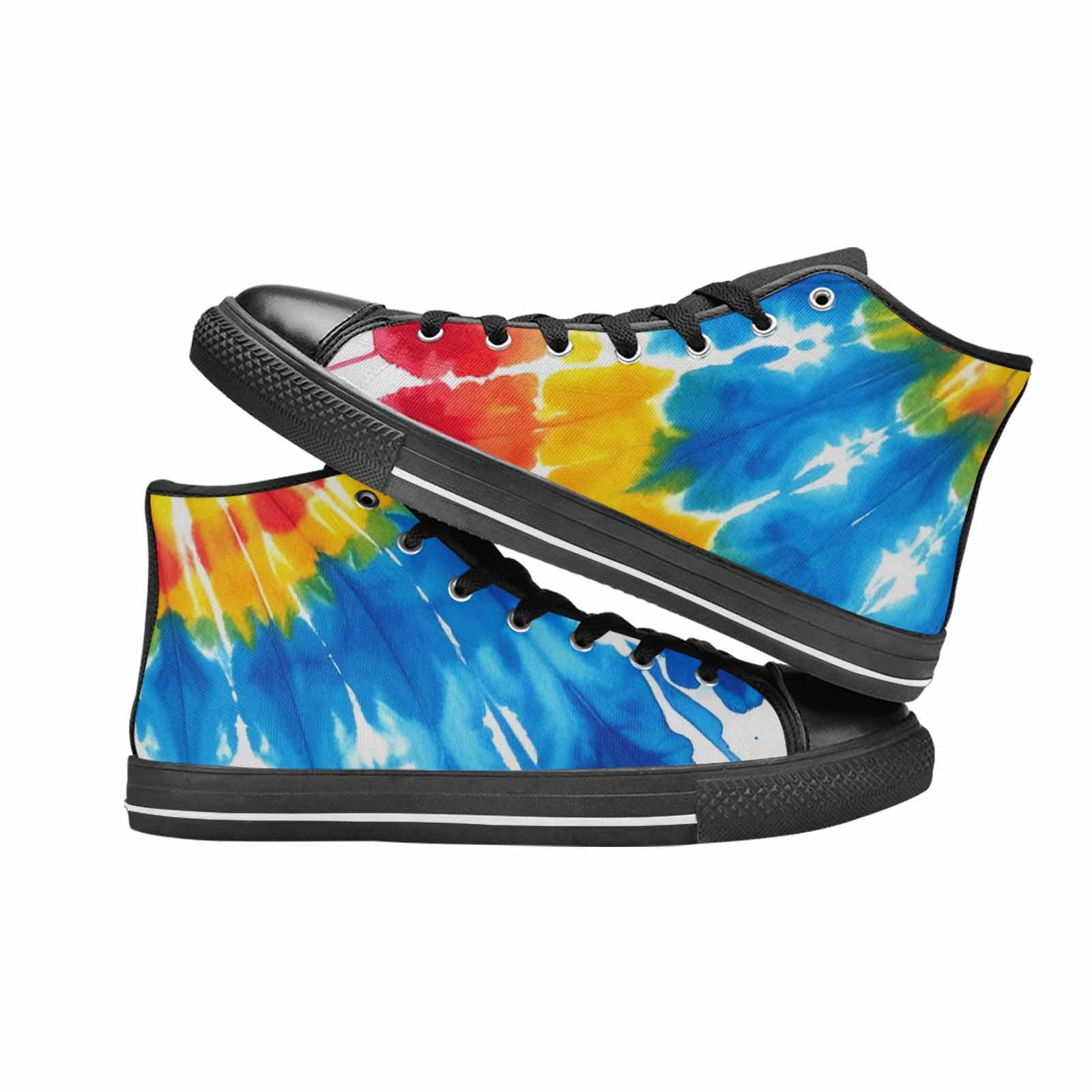 MEN'S Tie Dye Drip High Top Canvas Wallpaper Art Sneakers