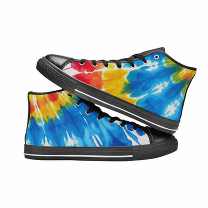MEN'S Tie Dye Drip High Top Canvas Wallpaper Art Sneakers