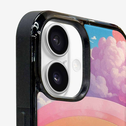 iPhone 16 Case — Cloud And Rainbow Burst Pattern Hundreds, Personalized Phone Case