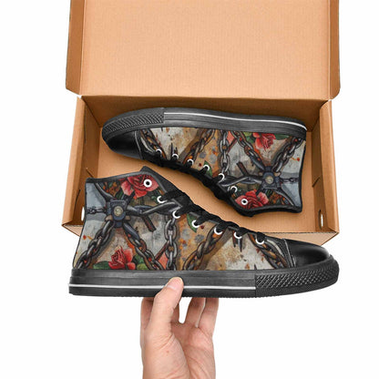 MEN'S Barbed Wire Chain High Top Canvas Y2K Custom Sneakers