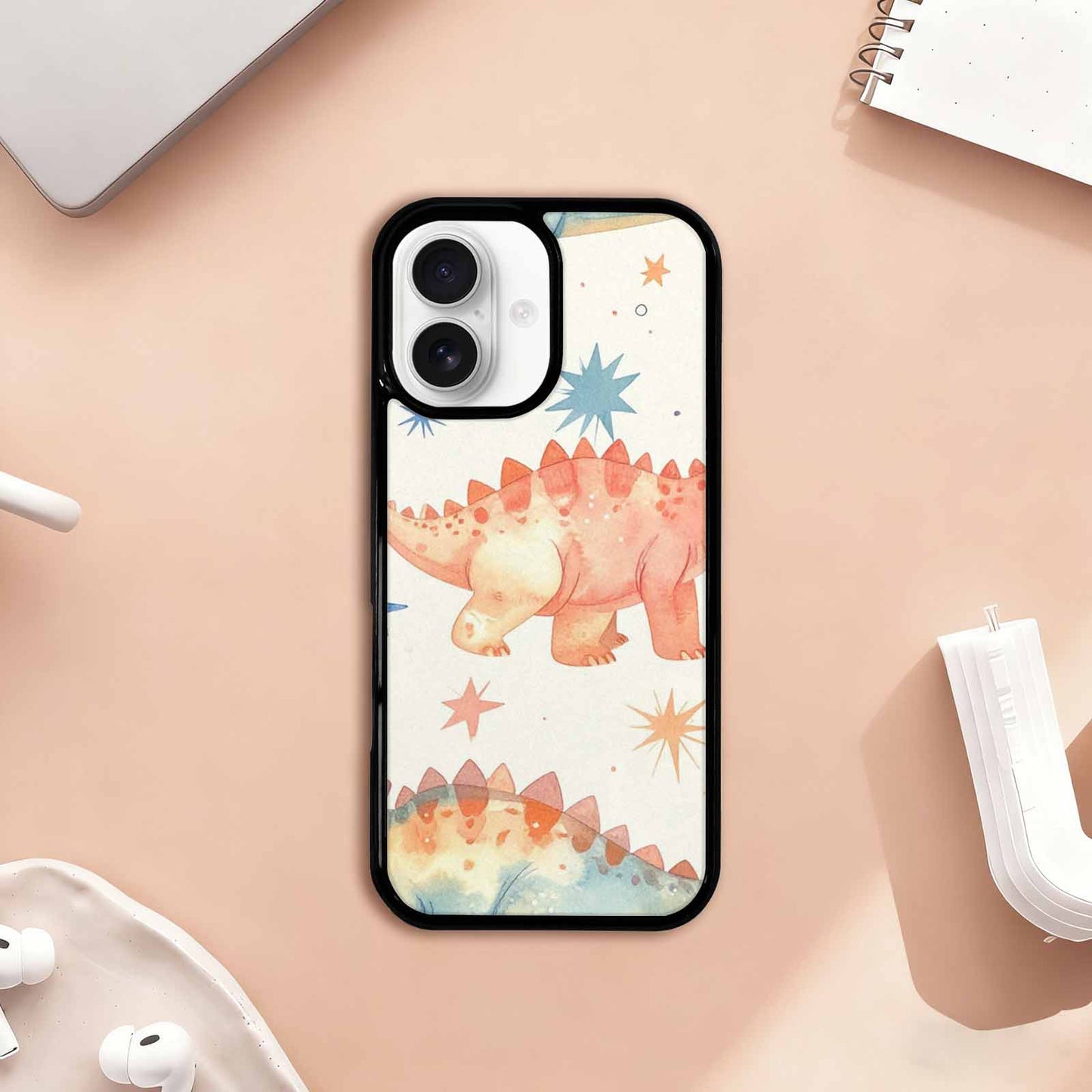 iPhone 17 Case — Retro Dinosaurs Star Galaxy Space, Unique Phone Case Design