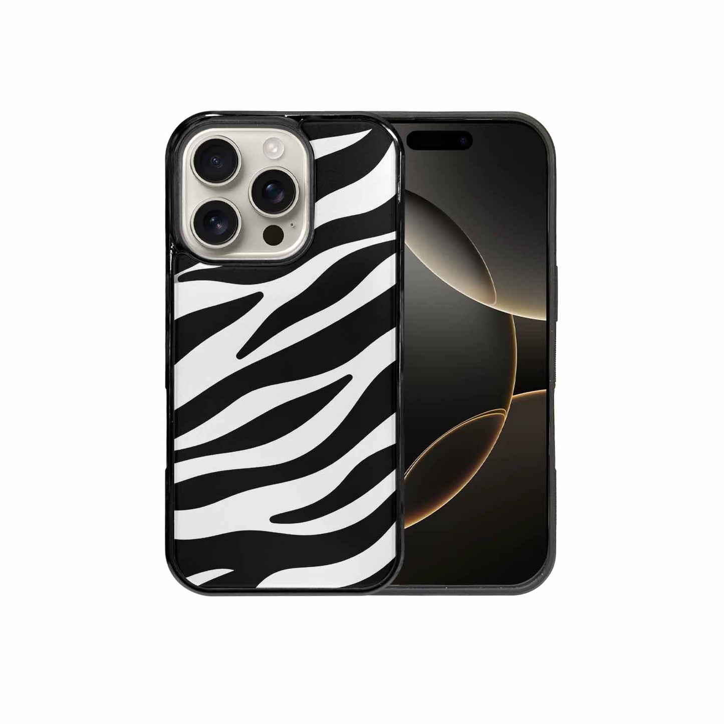 iPhone 16 Pro Case — Zebra Print Black White Custom, Customized Protective Case