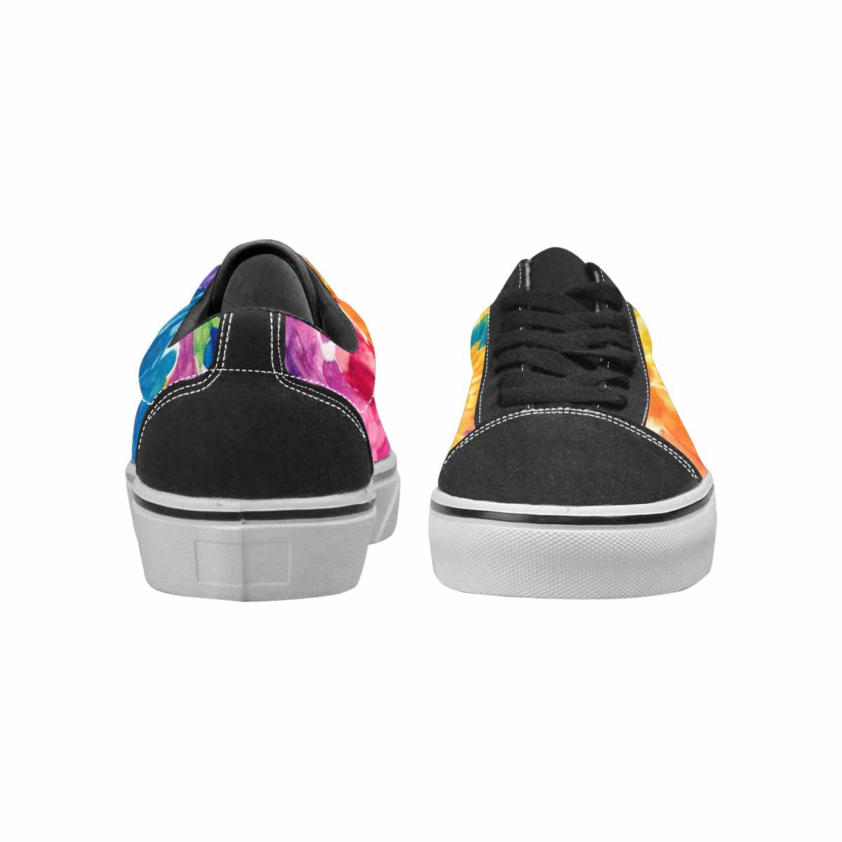 MEN'S Tie Dye Swirl Canvas Lace-Up Dark Academia Custom Sneakers