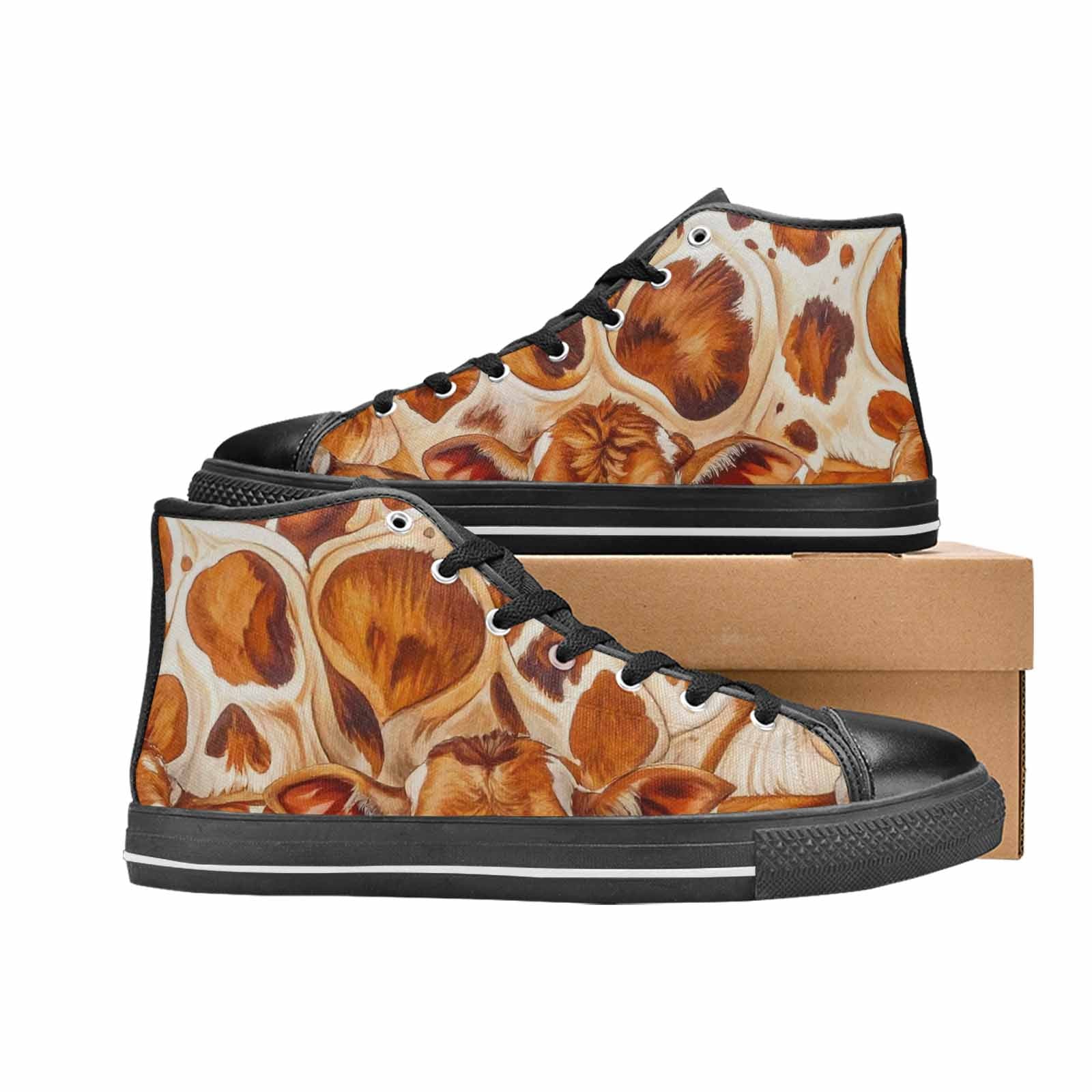 MEN'S Cow Animal Print High Top Canvas Y2K Custom Shoes