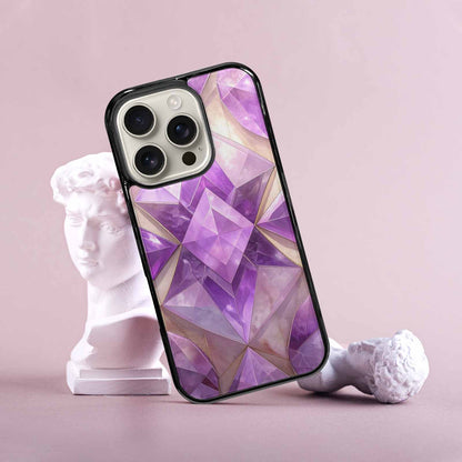 iPhone 16 Pro Case — Amethyst Crystal Art Pattern, Custom Made Phone Cover