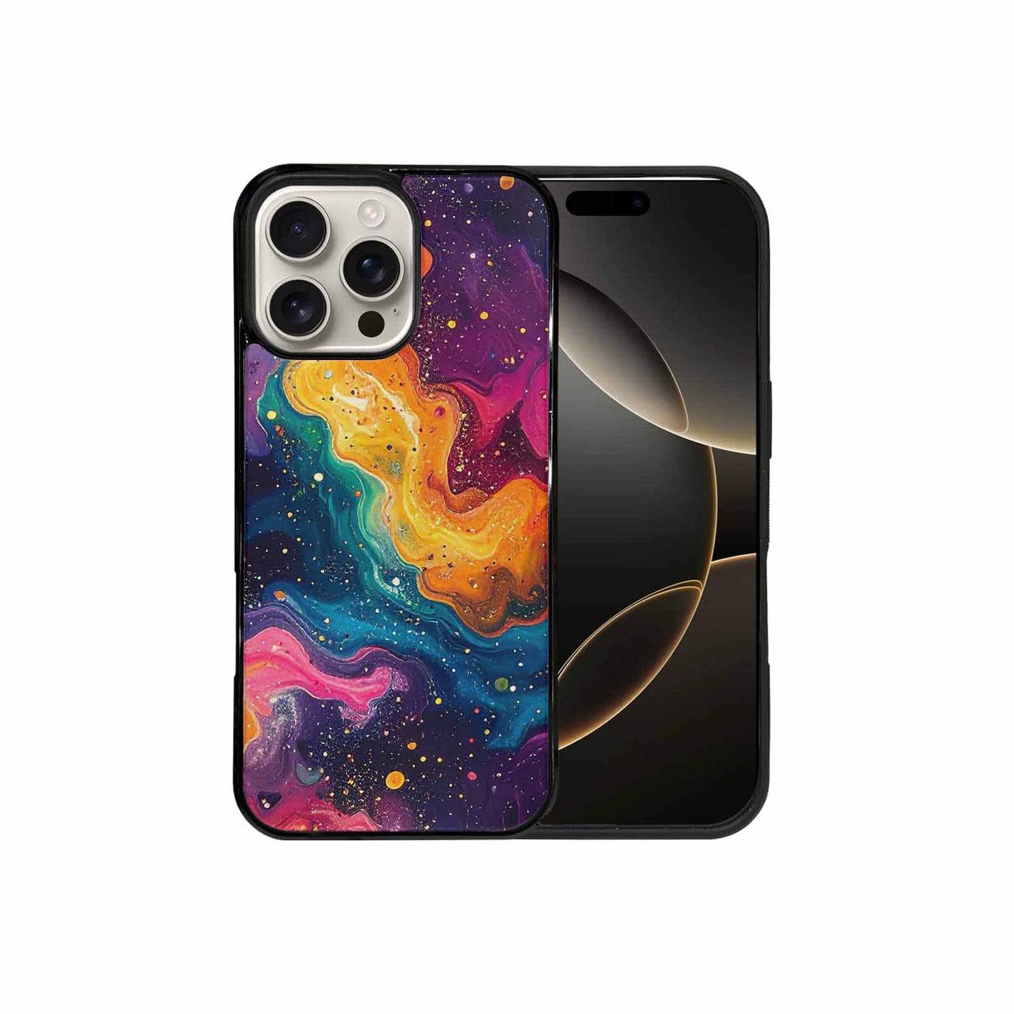 iPhone 16 Pro Max Case — Galaxy Art Colorful Cosmic Dust Small, Custom Printed Phone Case