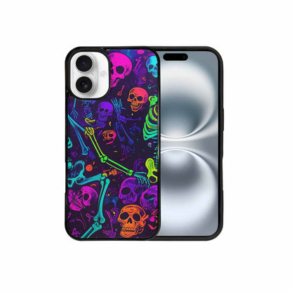 iPhone 16 Plus Case — Glowing Skeleton Pattern Hundreds Of Small, Original Design Phone Case
