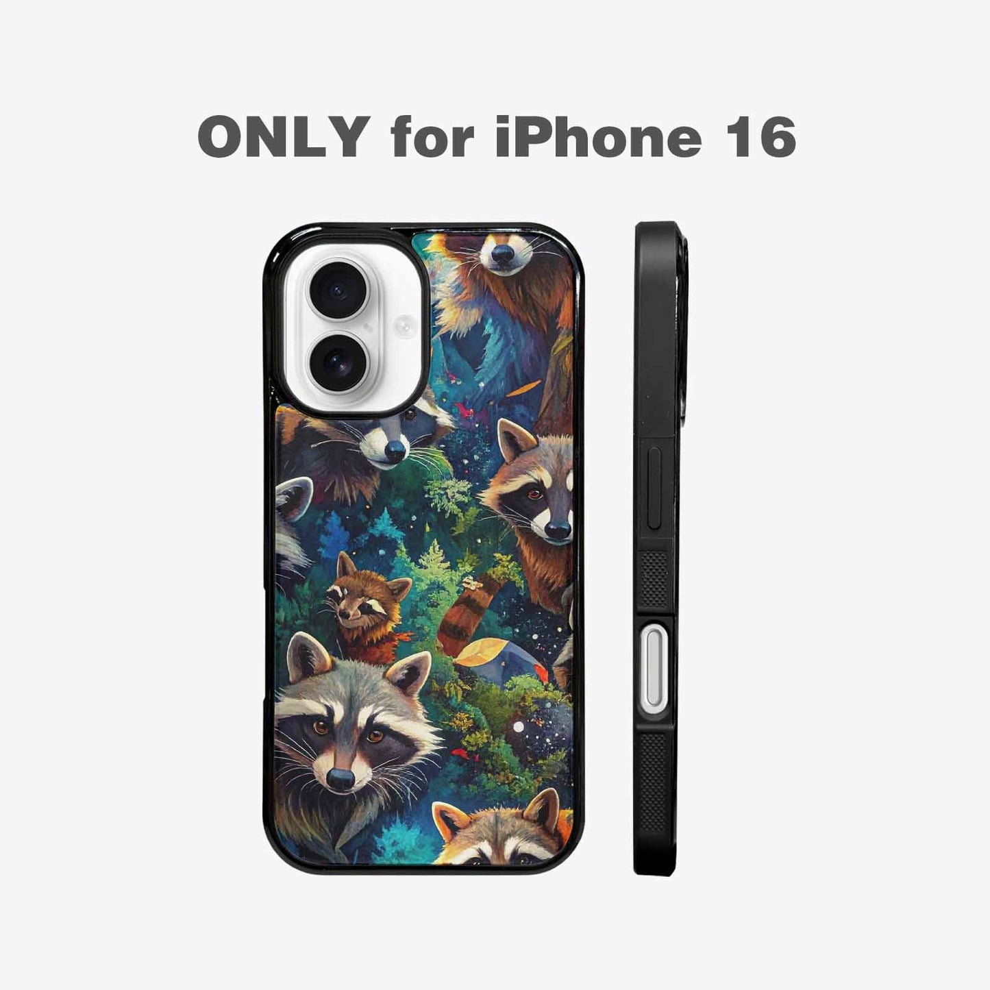 iPhone 16 Case — Raccoon Bandit Raccoon Bandit Pattern Hundreds, Custom Made Phone Cover