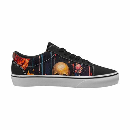 WOMEN'S Skulls Roses Skulls Roses Lace-Up Canvas Vivid Sneakers
