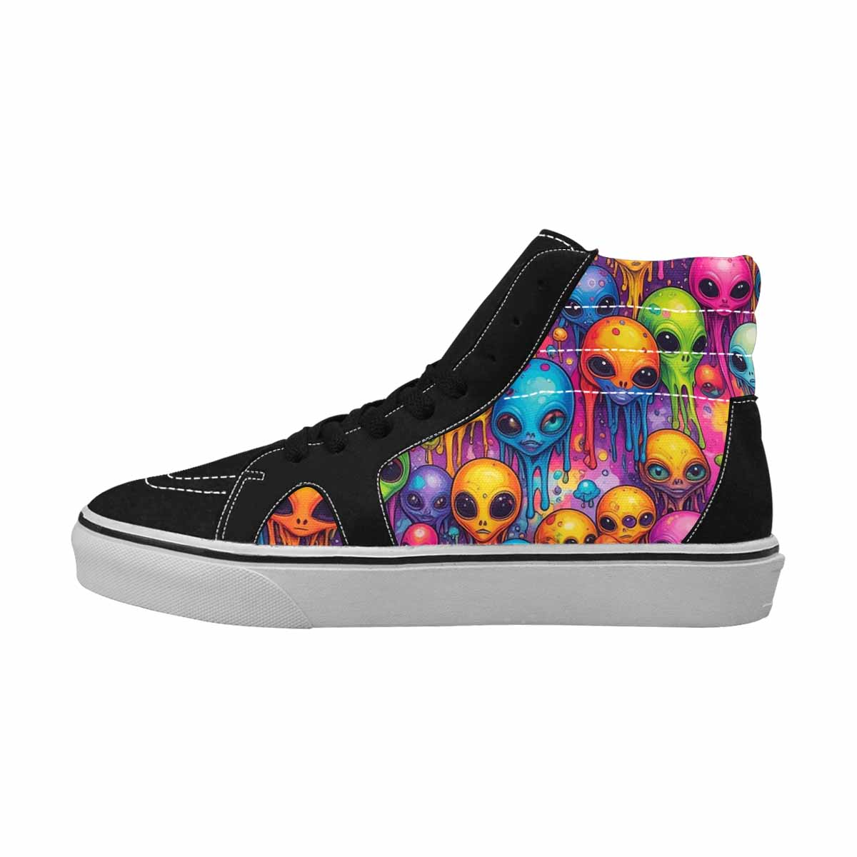 MEN'S Melting Aliens High Top Canvas Vibrant Chaos Sneakers