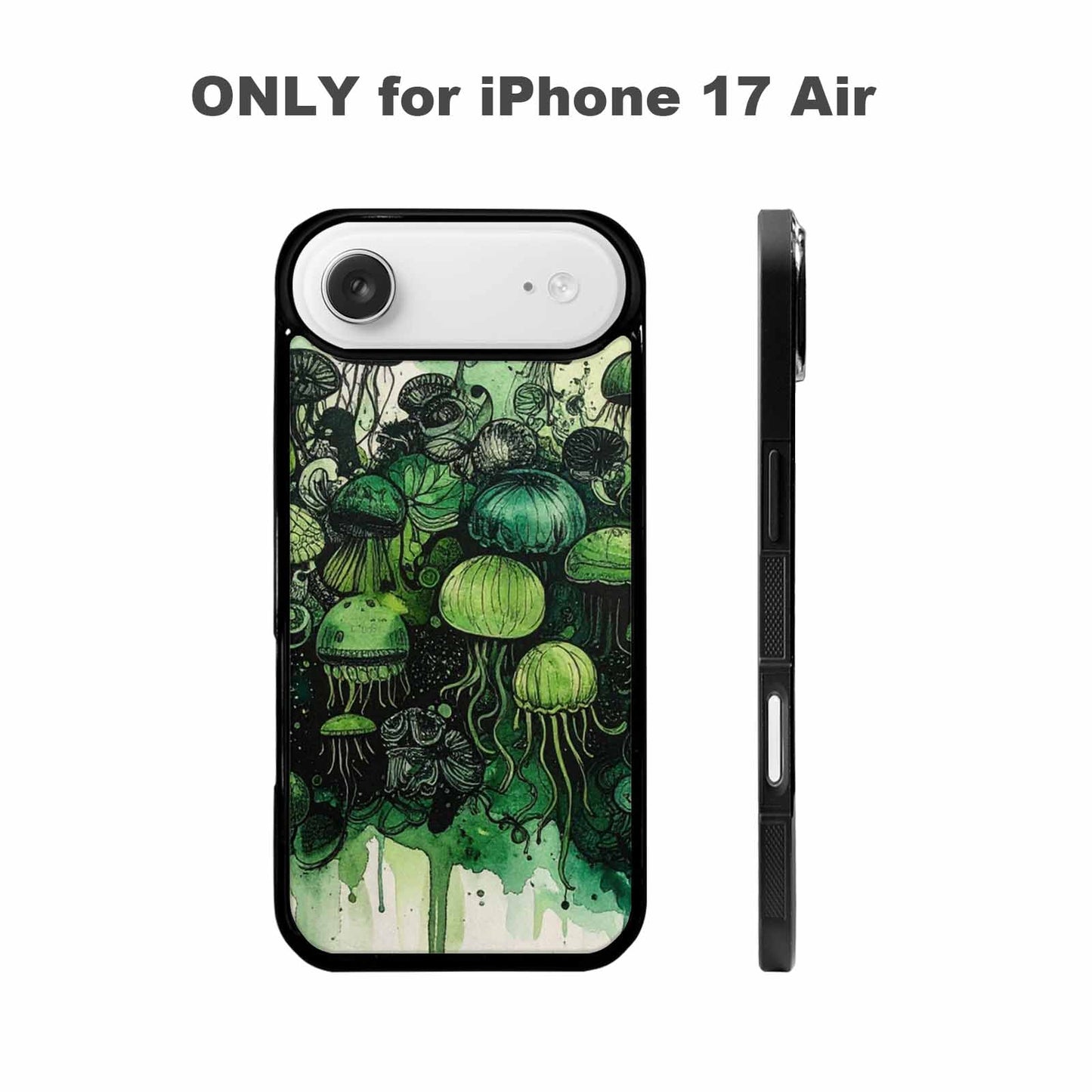 iPhone 17 Air Case — Sea Creature Burst Black Green Original, Unique Phone Case Design