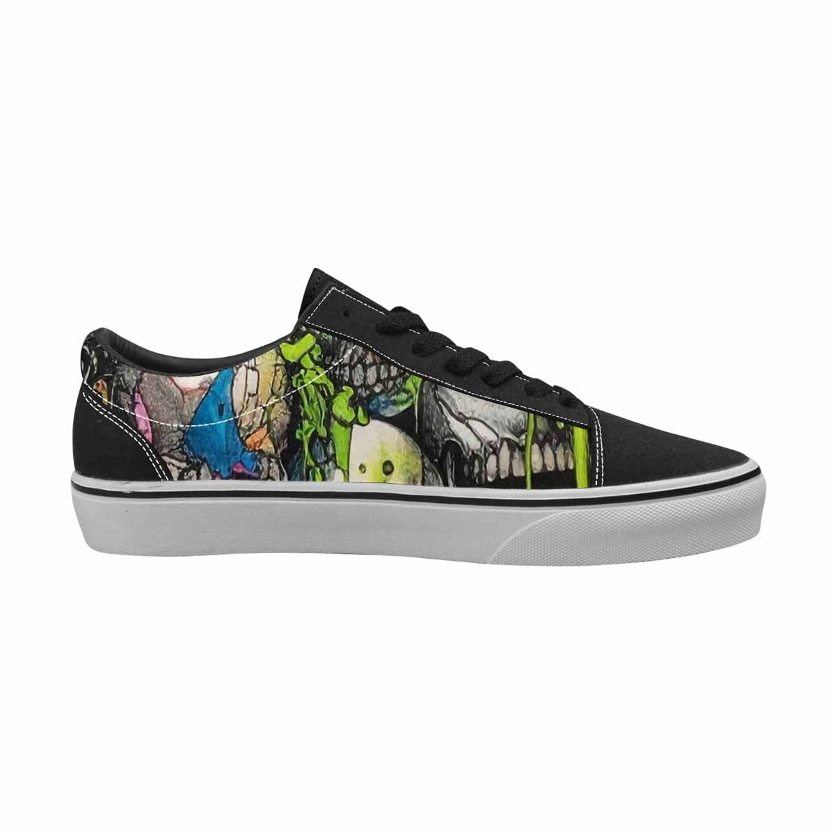 WOMEN'S Rainbow From Skull S Lace-Up Canvas Y2K Custom Shoes