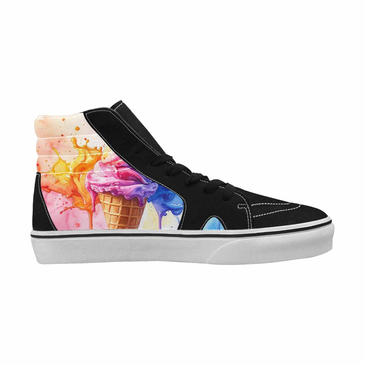 MEN'S Melting Icecream Collage High Top Canvas Dreamcore Sneakers