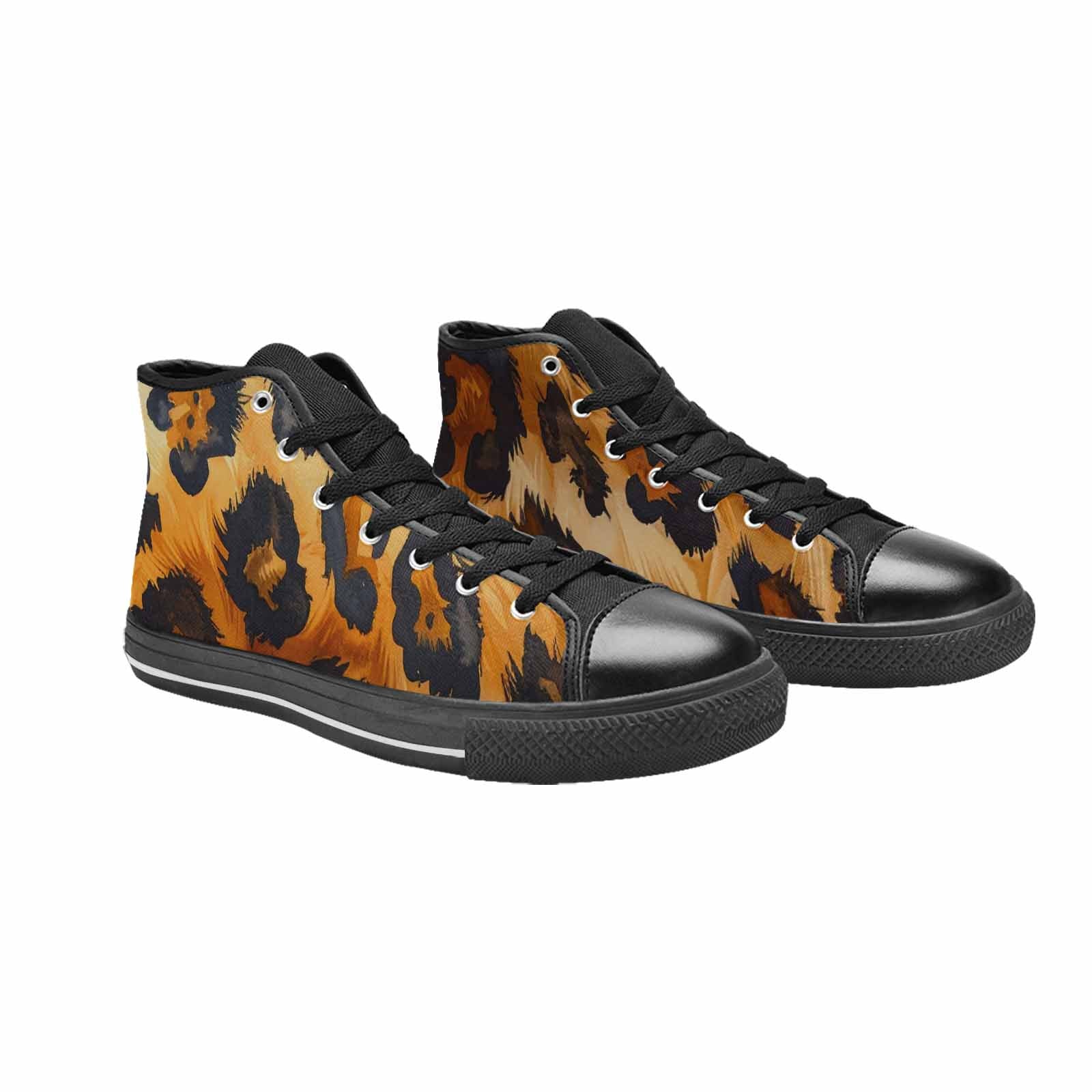 WOMEN'S Leopard Soft Airbrush Gradient High Top Canvas Grunge Shoes