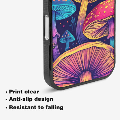 iPhone 16 Plus Case — Mushroom Psychedelic Art Seamless Pattern Vibrant, Custom Made Phone Cover