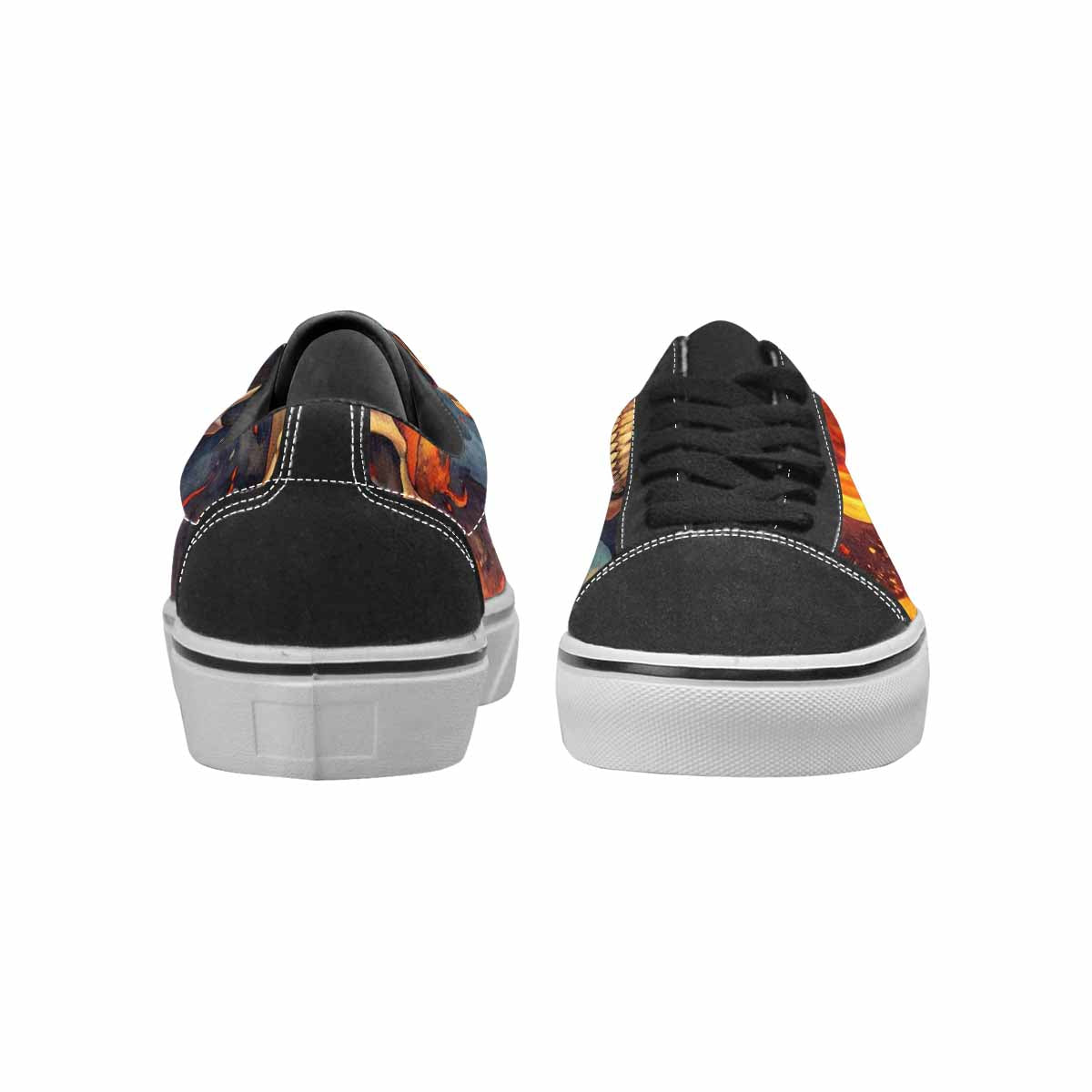 WOMEN'S Skulls - Flaming Canvas Lace-Up Vivid Shoes