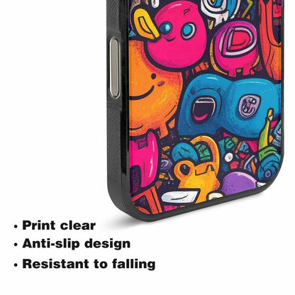 iPhone 16 Pro Max Case — Hand Drawn Icon Doodle Pattern Hundreds, Customized Protective Case