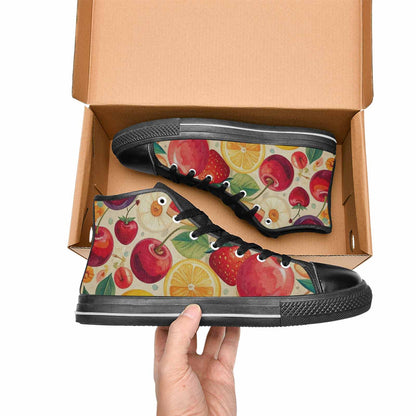 MEN'S Cherry Fruit Print High Top Canvas Y2K Custom Sneakers