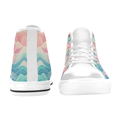 MEN'S Pastel Wave Mandala Men’S High Top Canvas Vibrant Chaos Sneakers