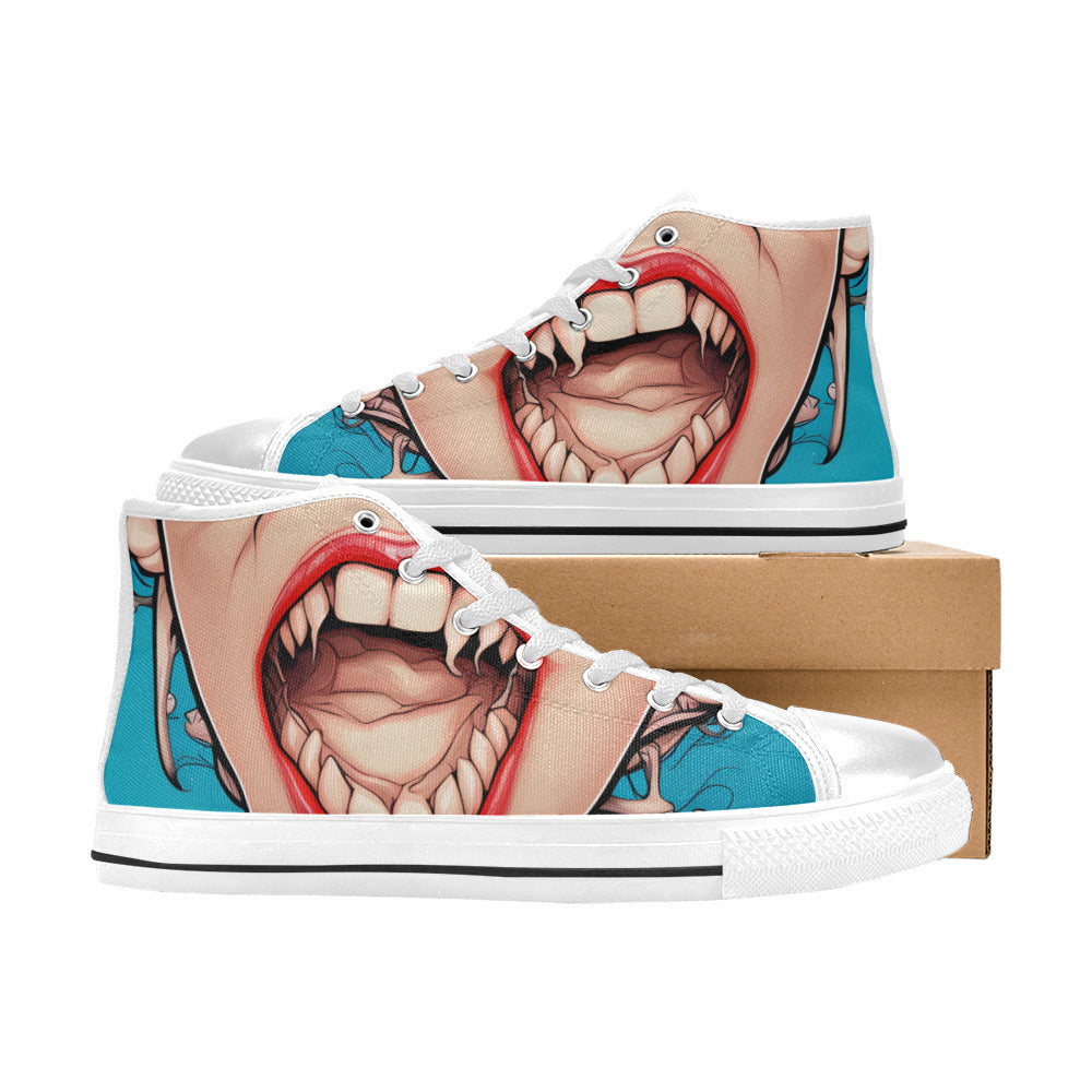 WOMEN'S Cc Mouthy Art High Top Canvas Dark Academia Custom Shoes
