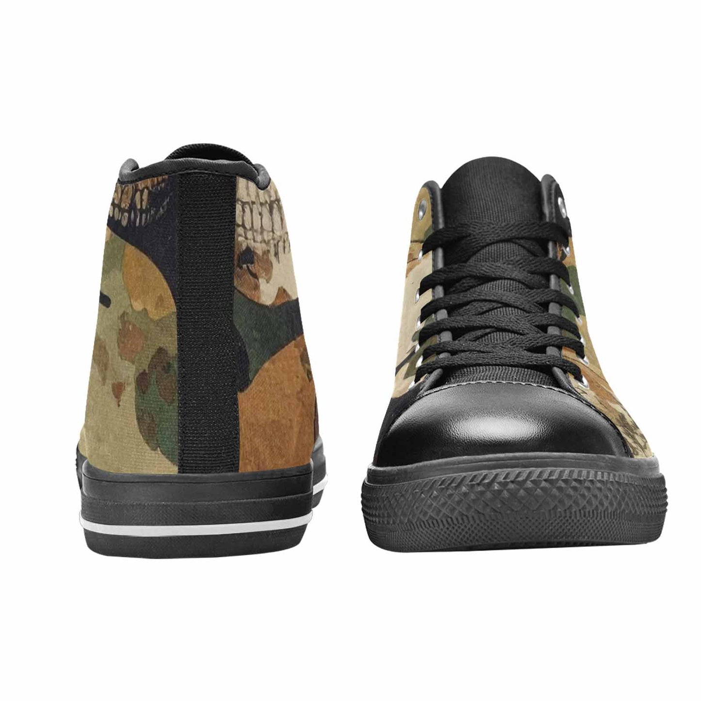 MEN'S Military Camo Skull High Top Canvas Vivid Custom Sneakers
