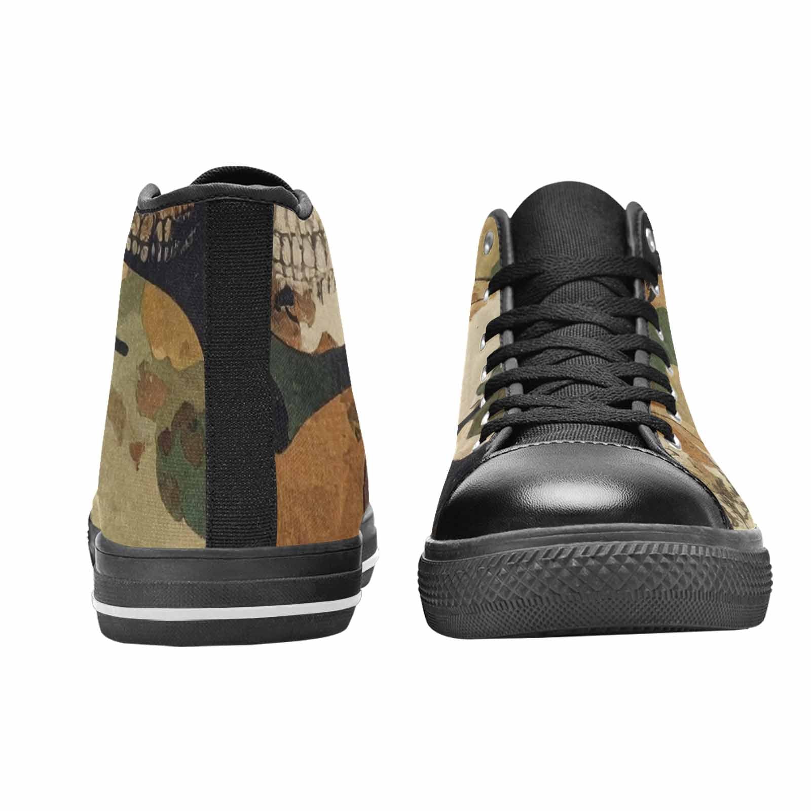 MEN'S Military Camo Skull High Top Canvas Vivid Custom Sneakers