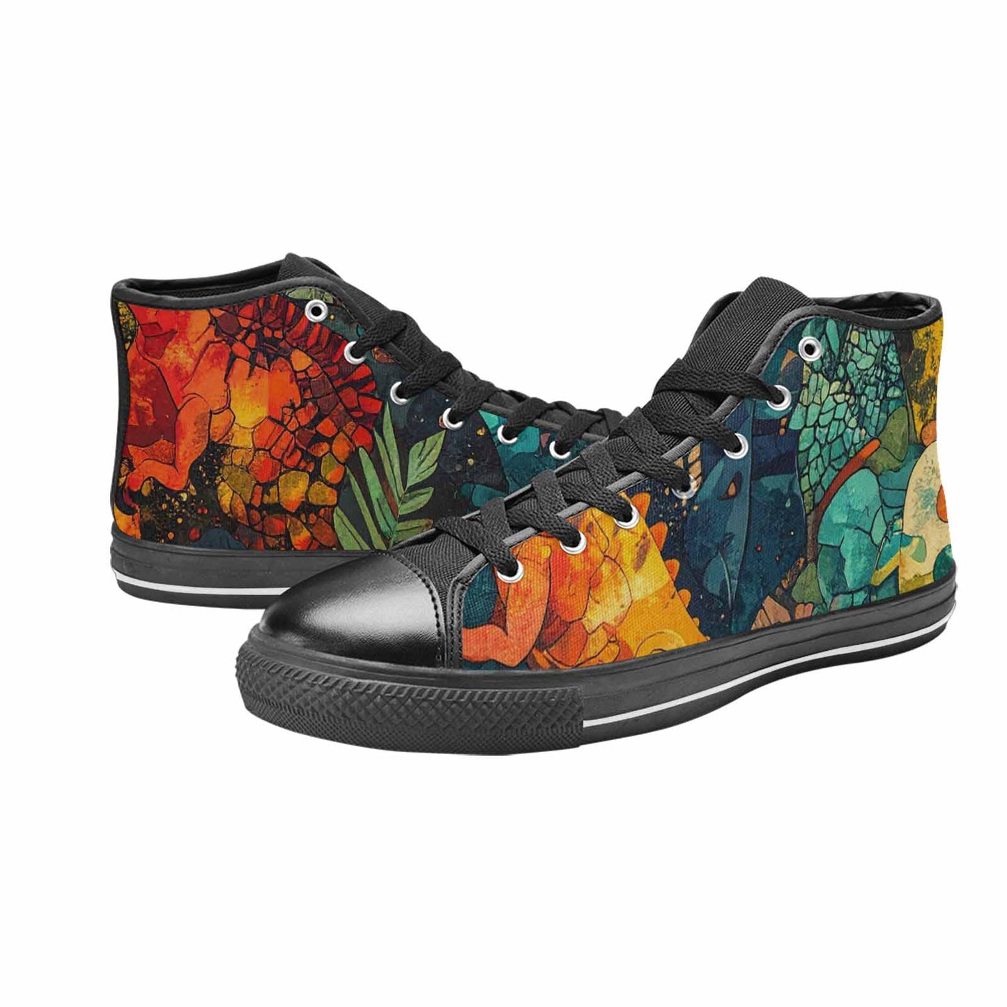 MEN'S Dinosaur Silhouette High Top Canvas Dreamcore Shoes