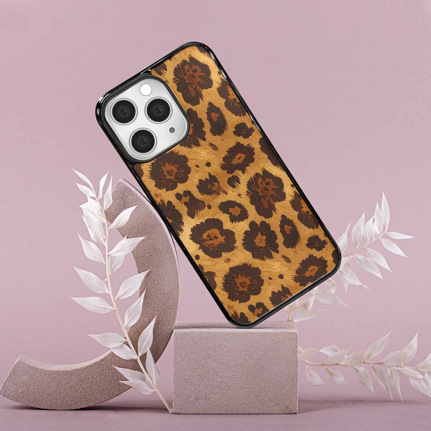 iPhone 15 Pro Max Case — Classic Leopard Print Warm Golden Tan, Custom Made Phone Cover
