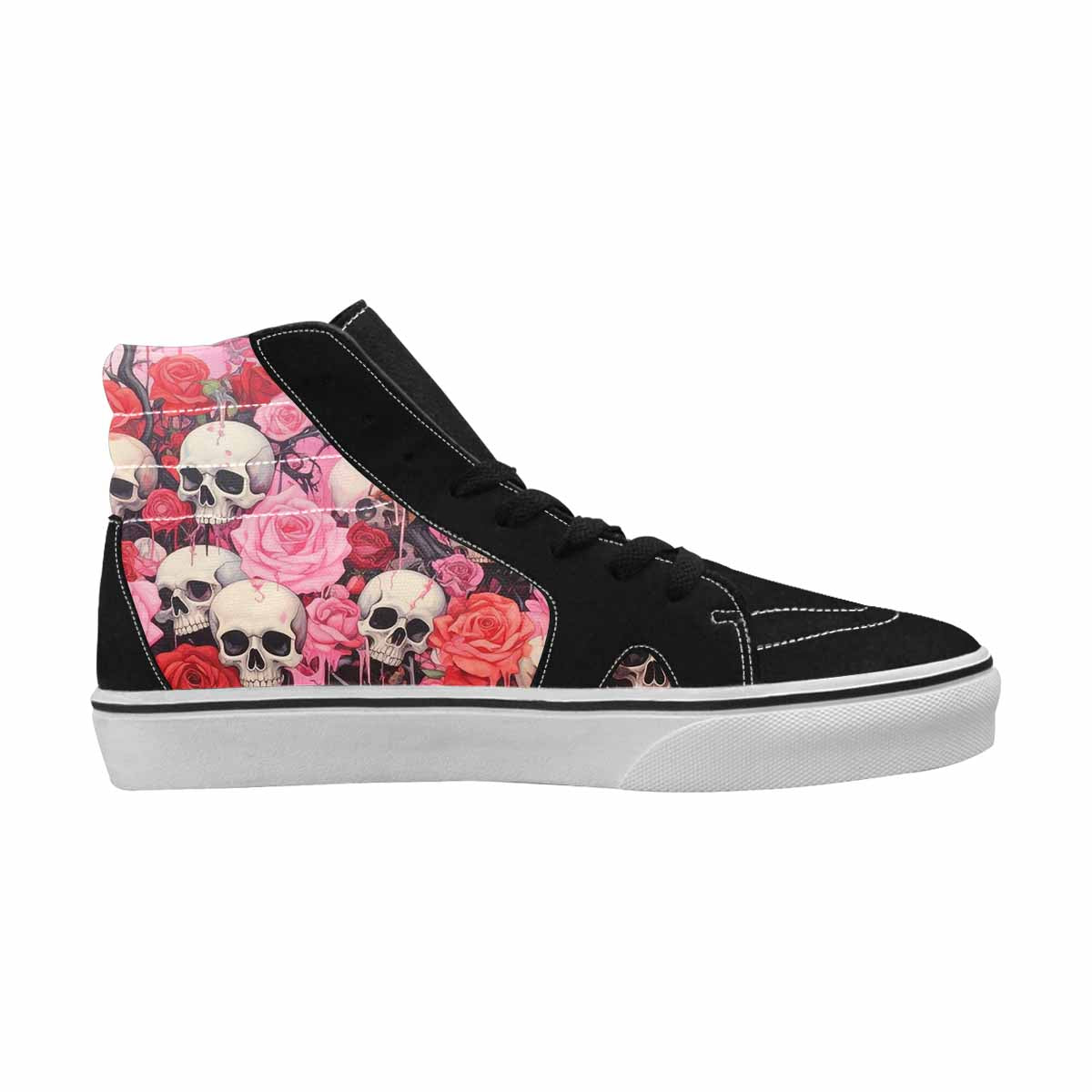 MEN'S Skulls Roses Skulls Roses High Top Canvas Cottagecore Custom Sneakers