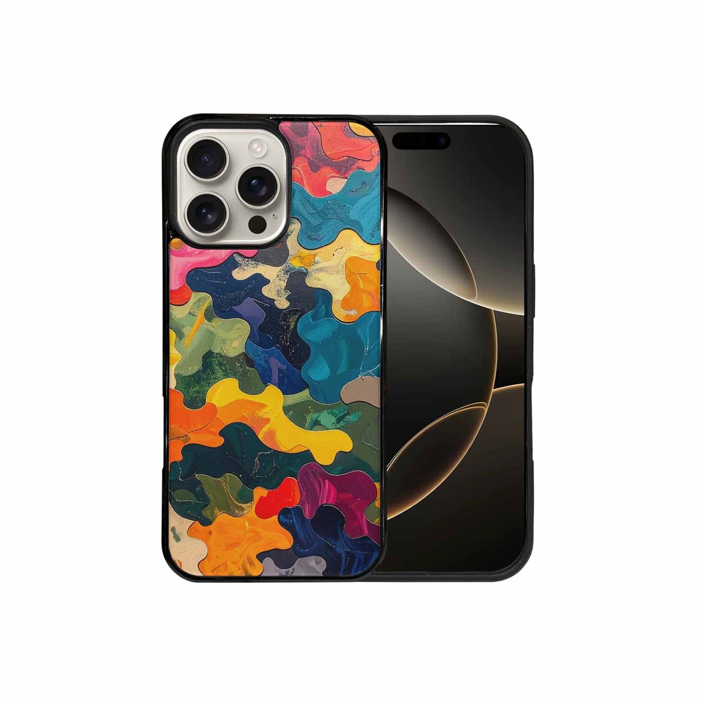 iPhone 16 Pro Max Case — Camo Patches Full Color Vibrant Camo, Personalized Phone Case
