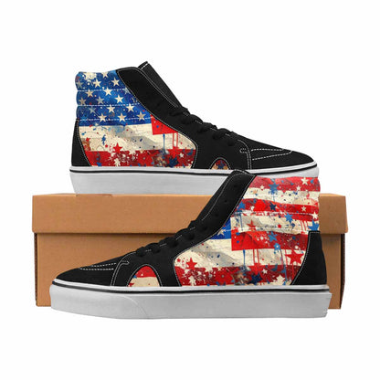 MEN'S Patriotic High Top Canvas Statement Dark Academia Custom Shoes
