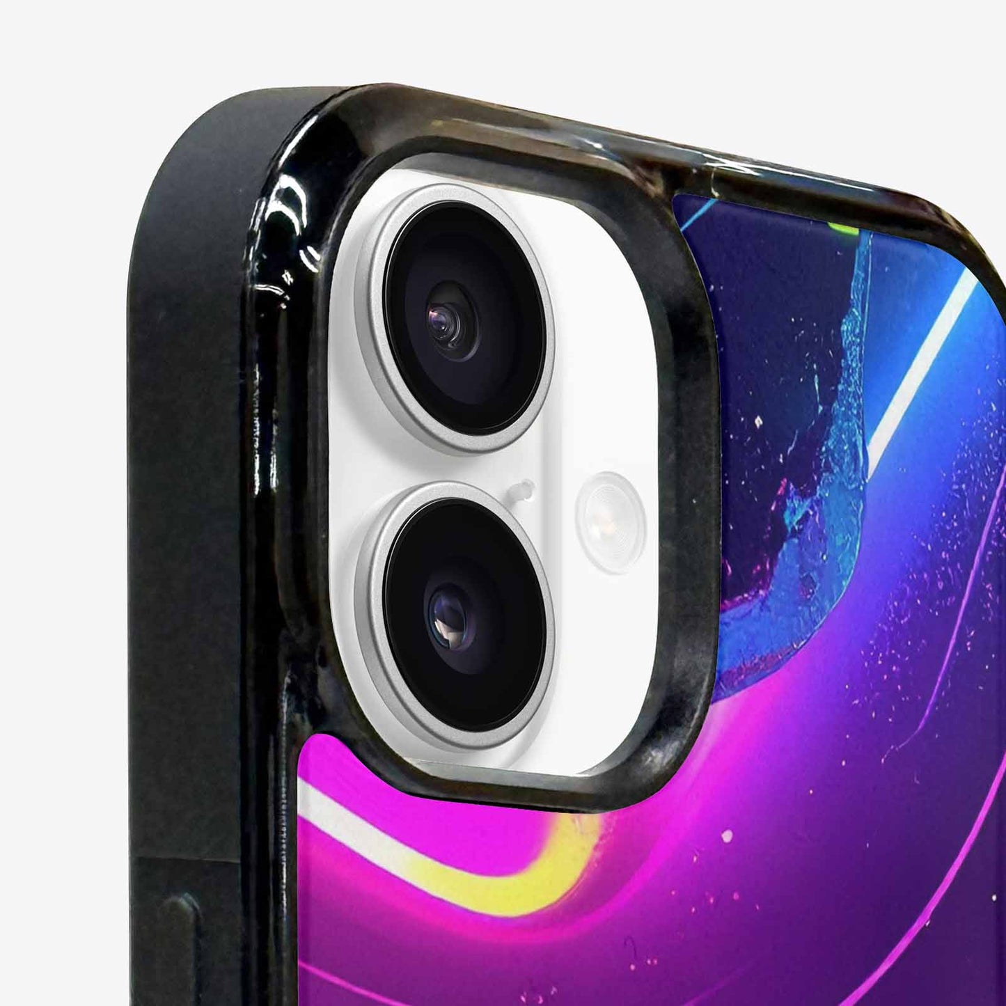 iPhone 16 Plus Case — 1980s Neon Cartoon Art Pattern, Custom Printed Phone Case