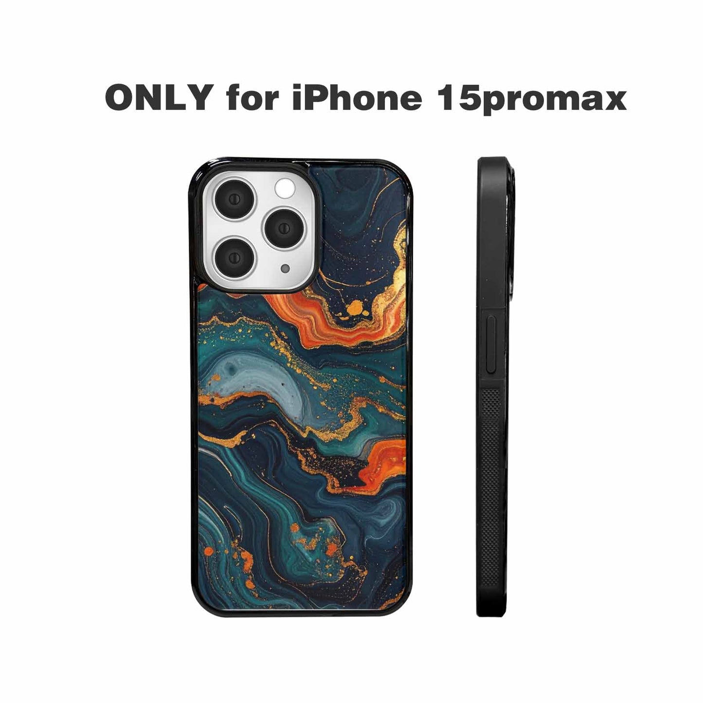 iPhone 15 Pro Max Case — Marble Dark, Custom Print Case Cover
