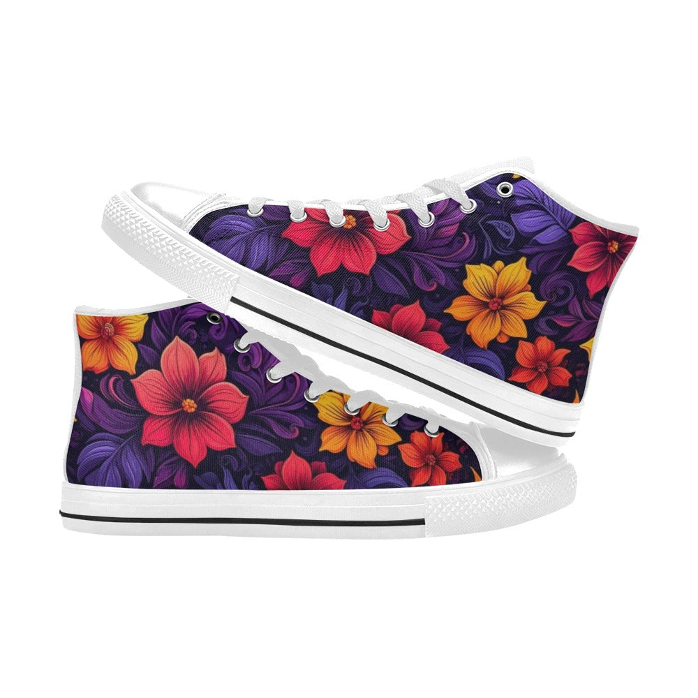 WOMEN'S Exotic Floral Weave High Top Canvas Y2K Shoes