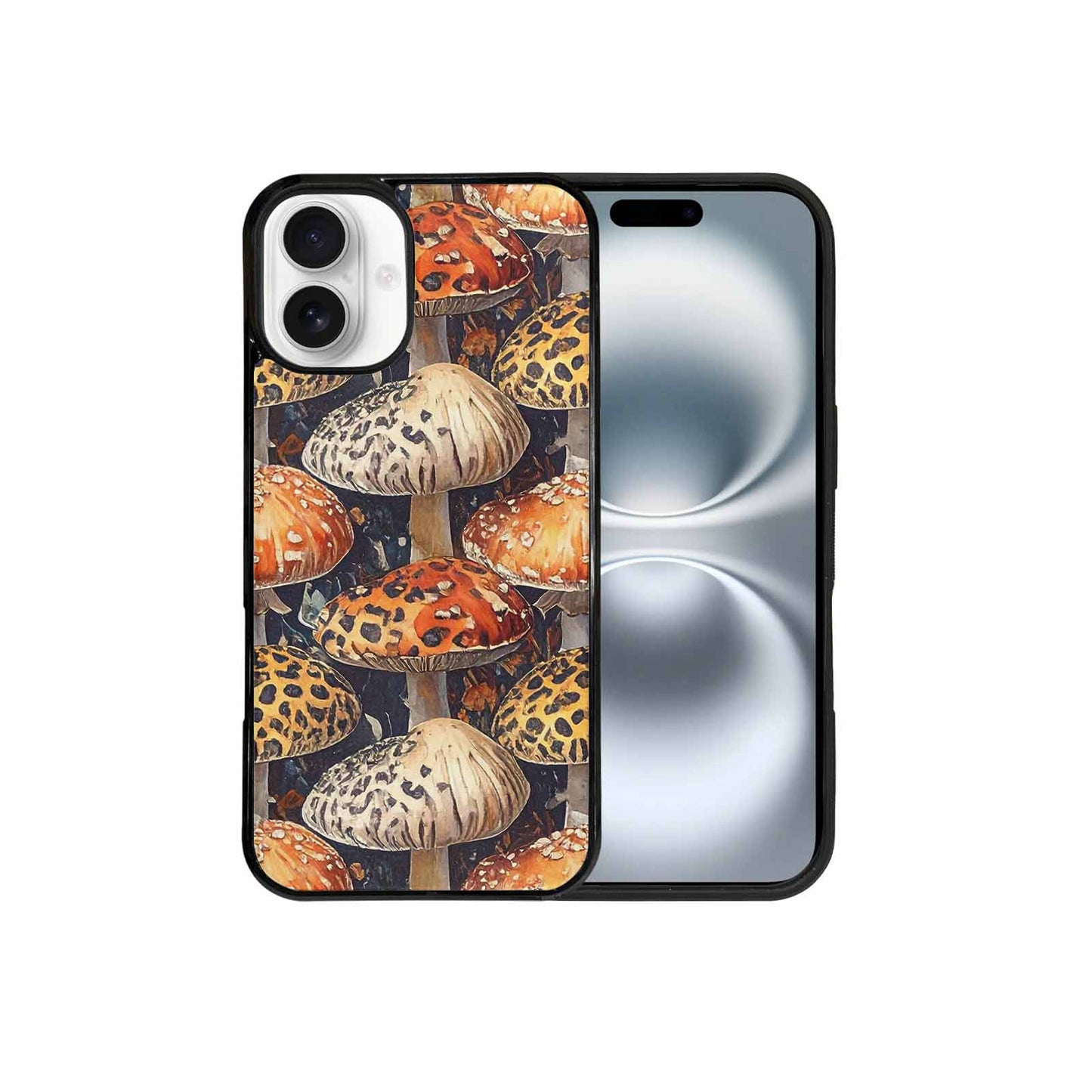 iPhone 16 Plus Case — Mushrooms Pattern Hundreds Of, Unique Phone Case Design