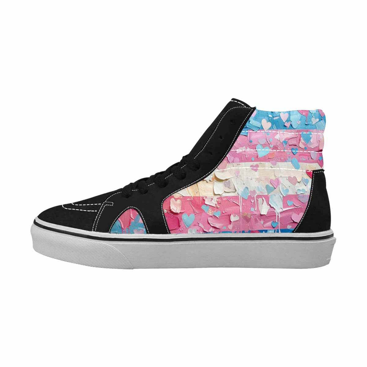 MEN'S Transgender Pride Flag High Top Canvas Cottagecore Custom Sneakers