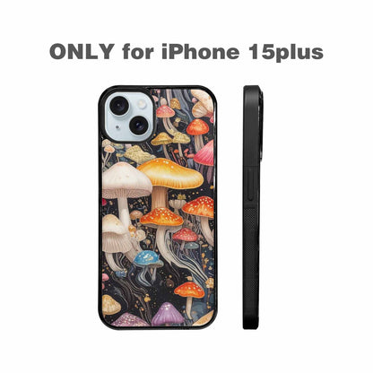 iPhone 15 Plus Case — Mushrooms Pattern Hundreds Of, Unique Phone Case Design