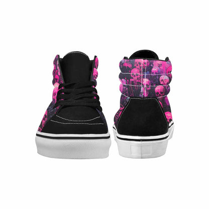 MEN'S Skeletons  Neon Pink High Top Canvas Dreamlike Custom Shoes