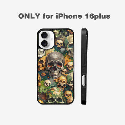 iPhone 16 Plus Case — Skulls Camoskulls Pattern Hu Avd, Custom Made Phone Cover