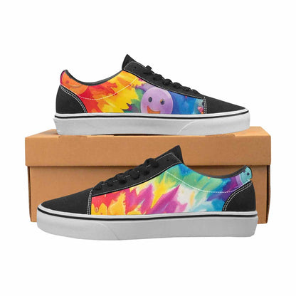 WOMEN'S Smiley Facessmiley Faces  Lace-Up Canvas Kaleidoscope Custom Sneakers