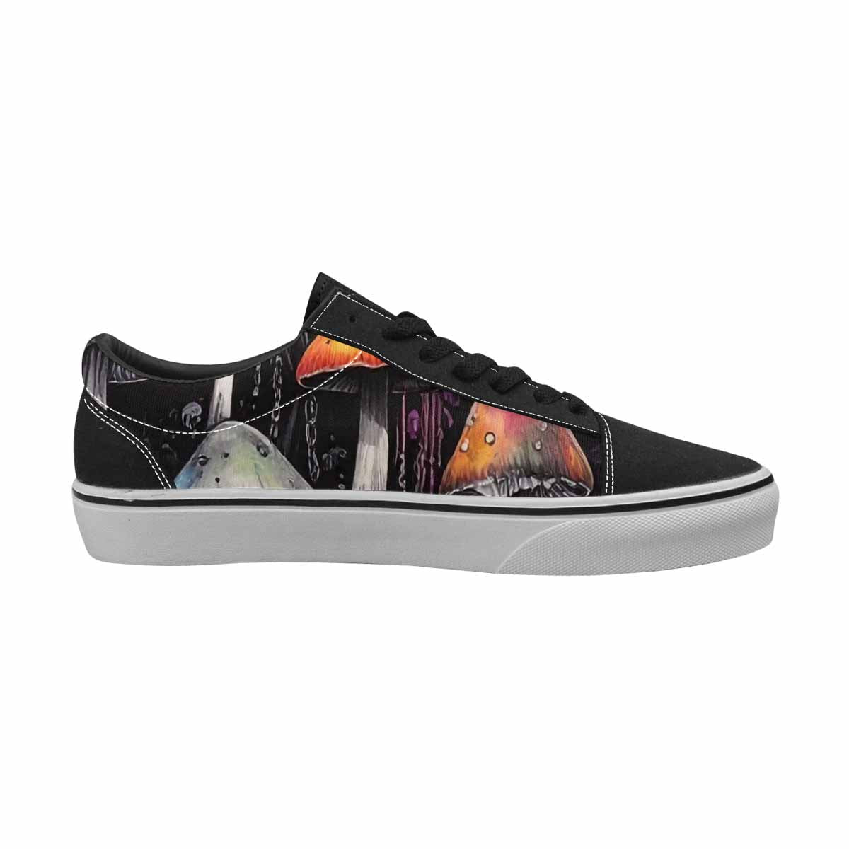WOMEN'S Rainbow Drip Mushrooms Lace-Up Canvas Vivid Sneakers