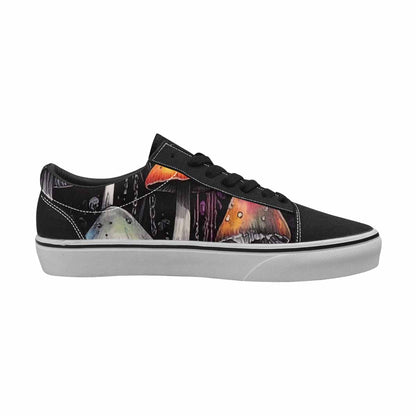 WOMEN'S Rainbow Drip Mushrooms Lace-Up Canvas Vivid Sneakers