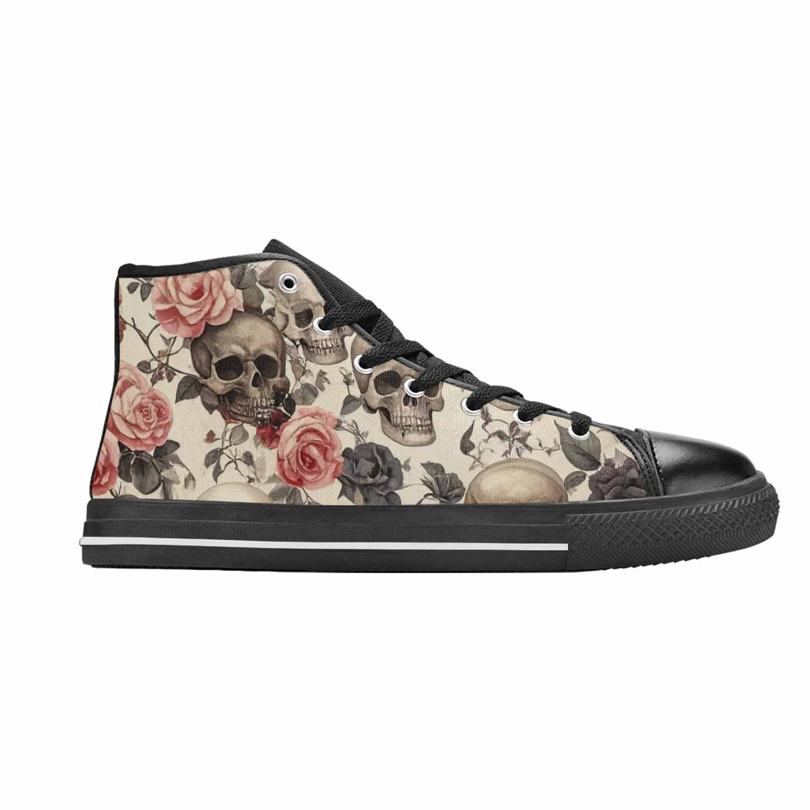 MEN'S Skulls - Roses High Top Canvas Aesthetic Custom Shoes